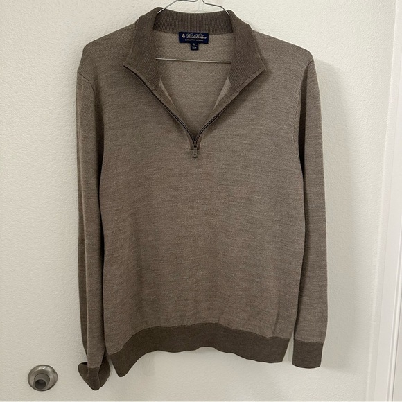 Brooks Brothers Other - Brooks Brothers Men's Ultimate Merino Wool quarter Zip Sweater brown size large